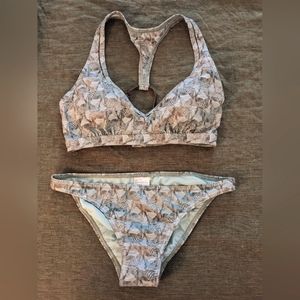 Prana bikini -green zebra print size S
